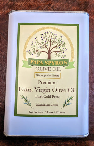 Papa Spyros Premium Extra Virgin Olive Oil - 3 Liter Tin
